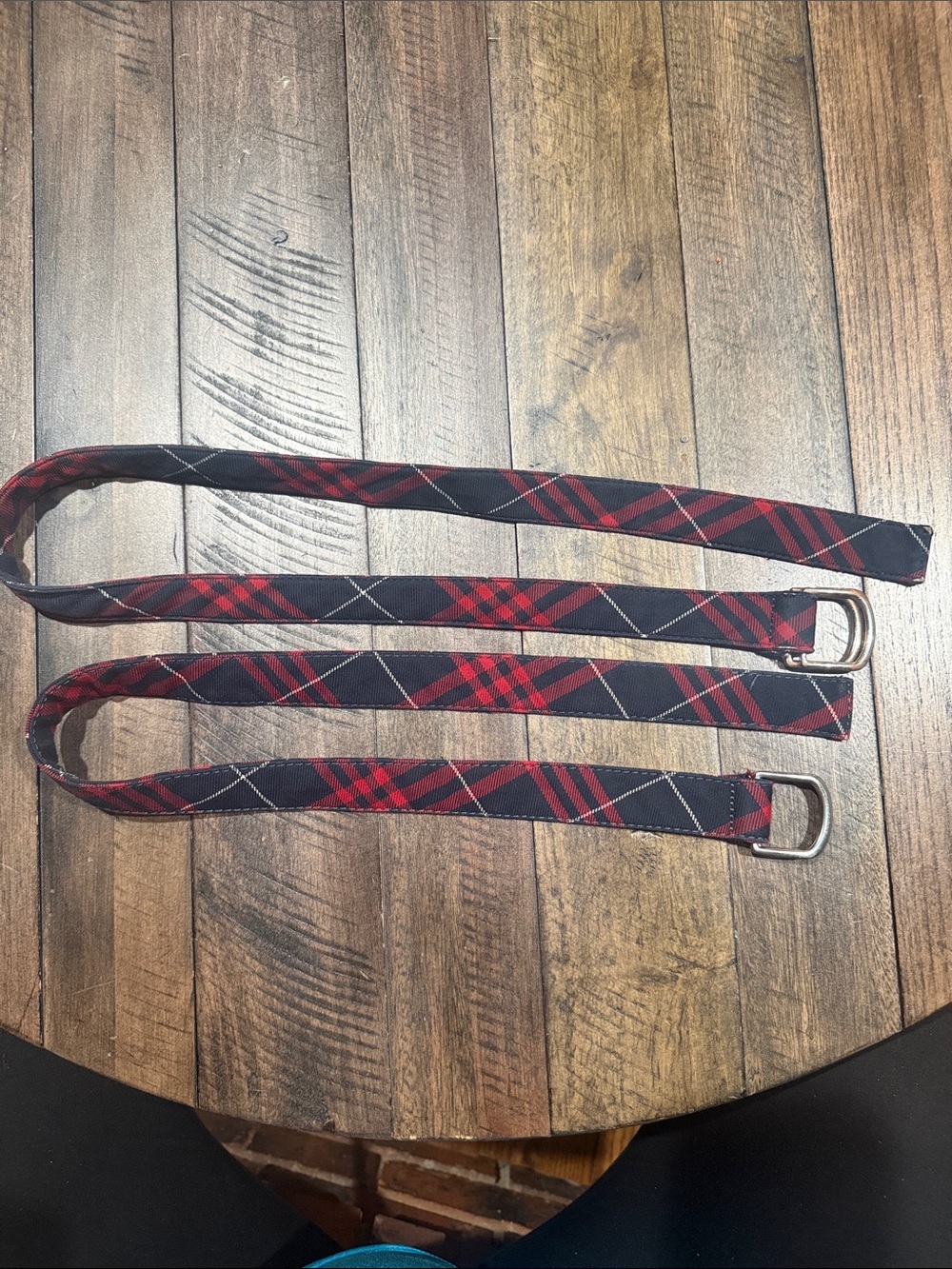 Lands’ End Plaid D-Ring Belts Set - Unisex - Rare School Uniform Tartan